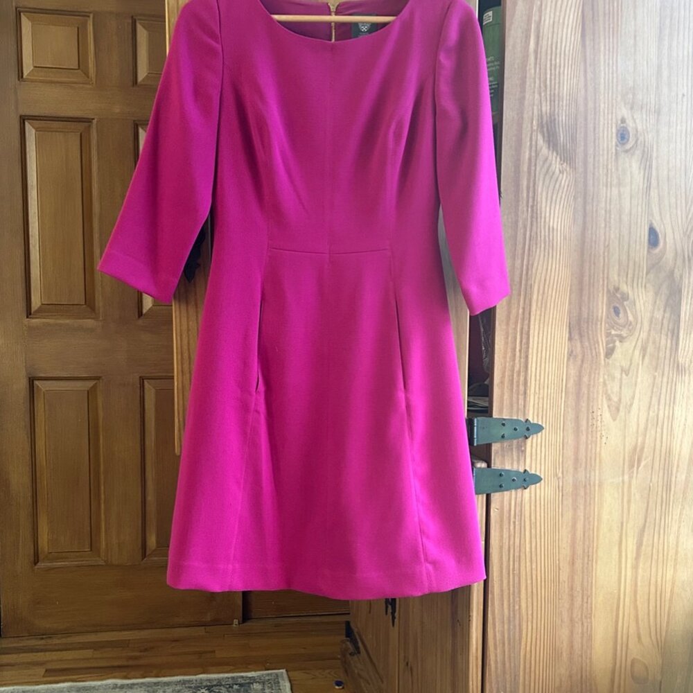 Vince Camuto Pink Fit & Flare Dress with pockets– 3/4 Sleeve – Size 4